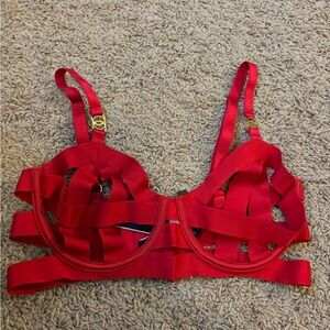 Red Strappy Bra